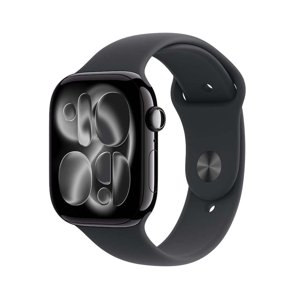 Apple Watch Series 11 GPS 42mm klavírně černé hliníkové pouzdro s černým sportovním řemínkem - M/L