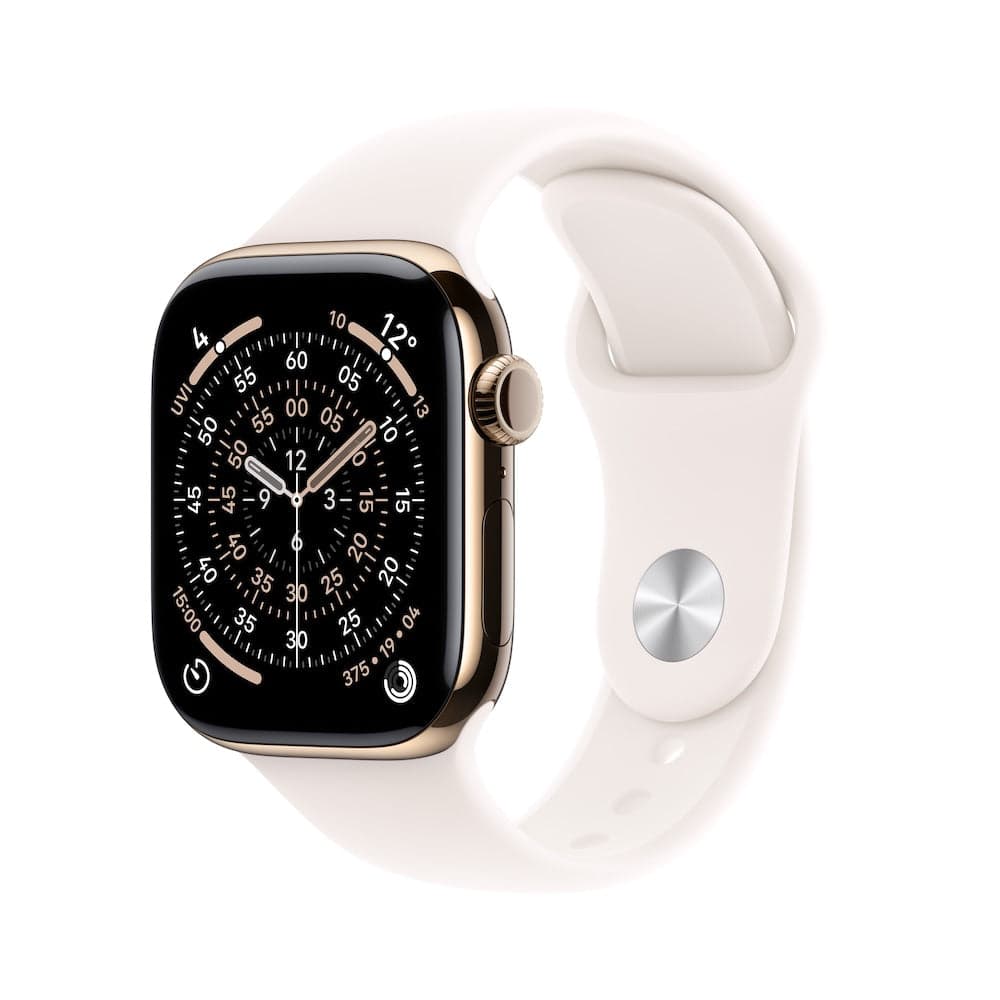 Apple Watch Series 11 GPS + Cellular 46mm zlaté titanové pouzdro se světle ruměným sportovním řemínkem - M/L