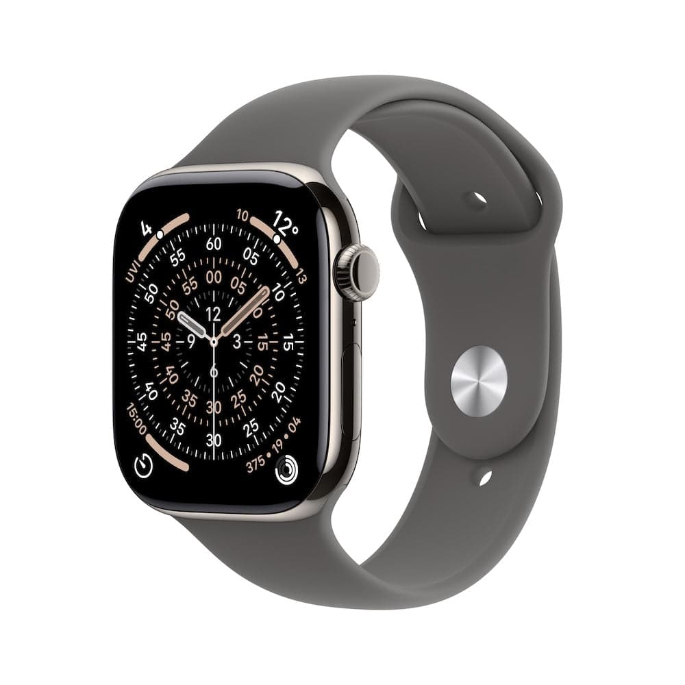 Apple Watch Series 11 GPS + Cellular 42mm přírodní titanové pouzdro se skálově šedým sportovním řemínkem - M/L