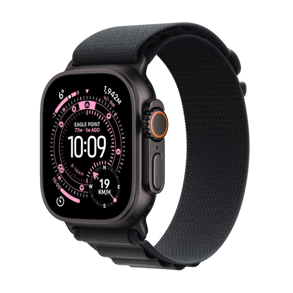 Apple Watch Ultra 3 GPS + Cellular 49mm černě titanové pouzdro s černým alpským tahem - L