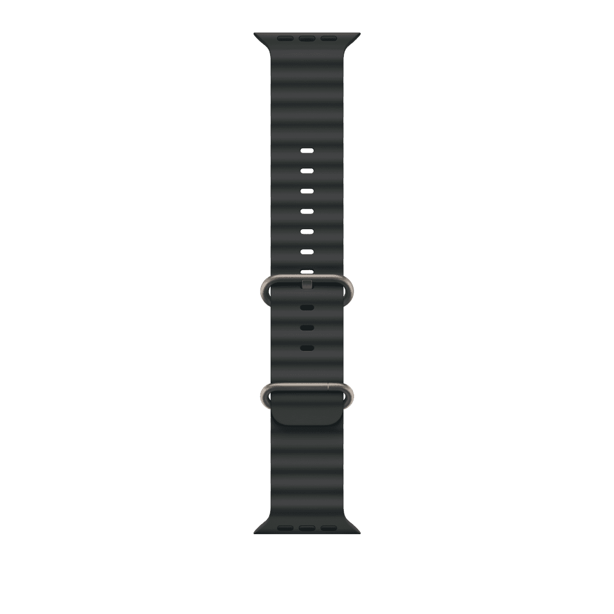 Apple Watch 44/45/46/49mm černý Oceánský řemínek – provedení z přírodního titanu
