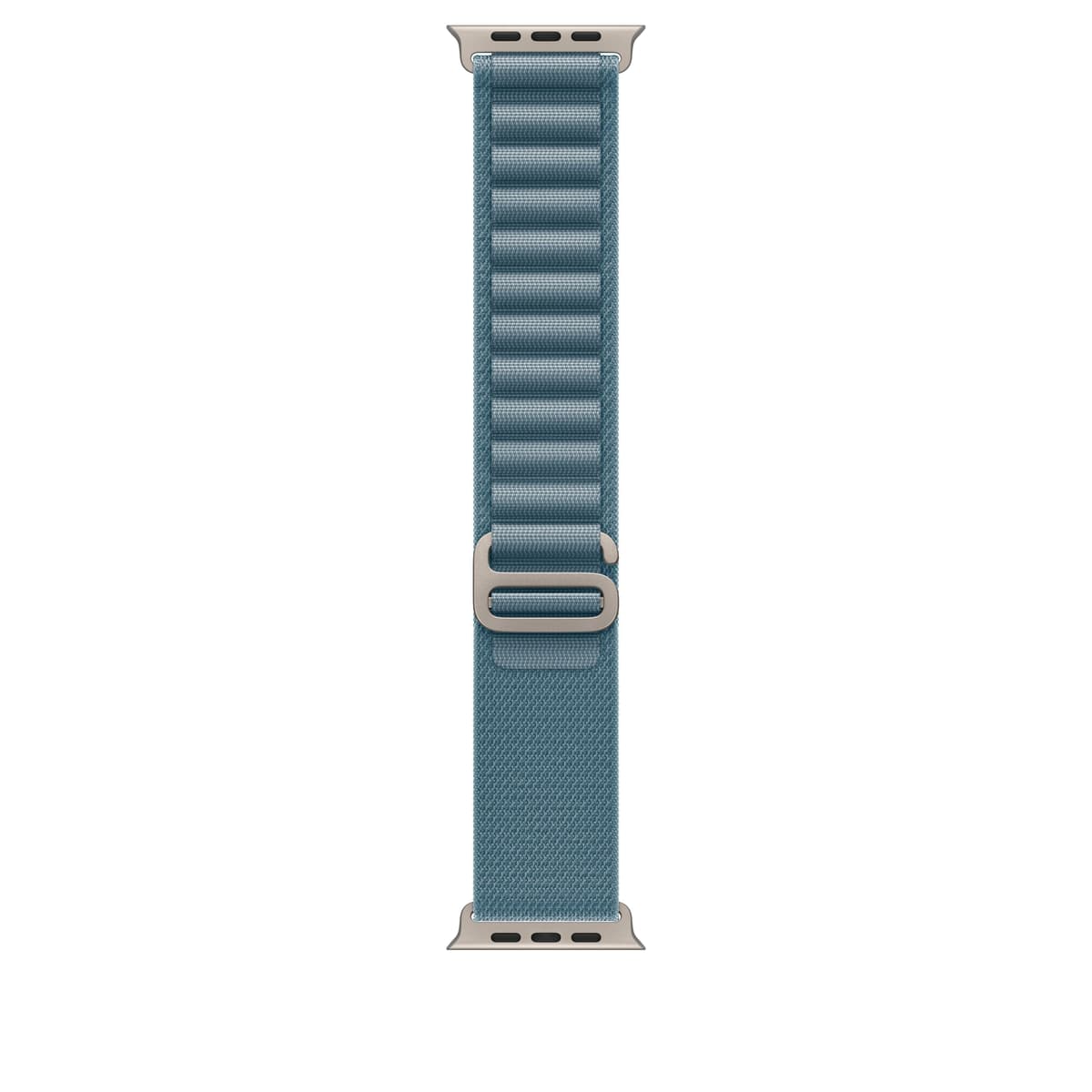 Řemínek pro Apple Watch 44/45/46/49 mm Apple světle modrý Alpský tah - malý - provedení z přírodního titanu