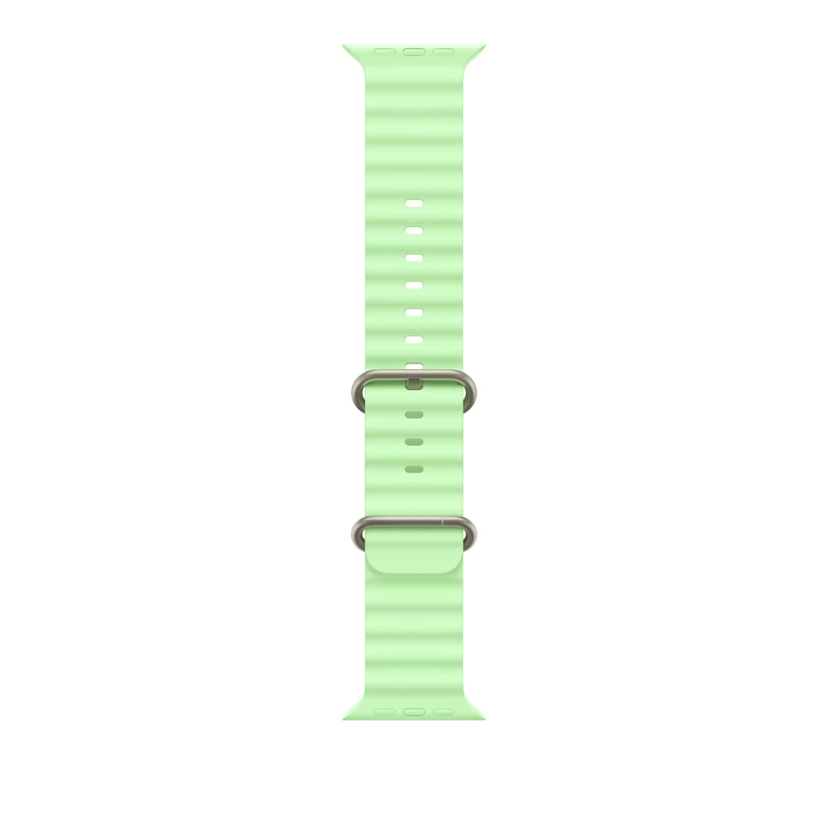 Řemínek pro Apple Watch 44/45/46/49 mm Apple neonově zelený Oceánský - provedení z přírodního titanu