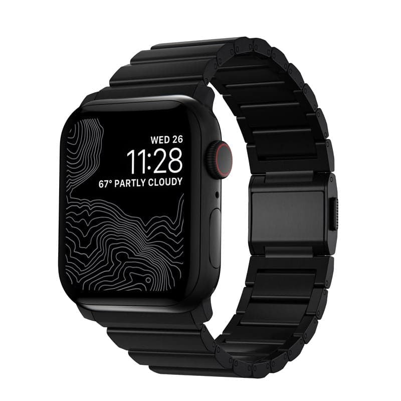Titanový řemínek pro Apple Watch 42/44/45/49 mm Nomad Titanium - černý