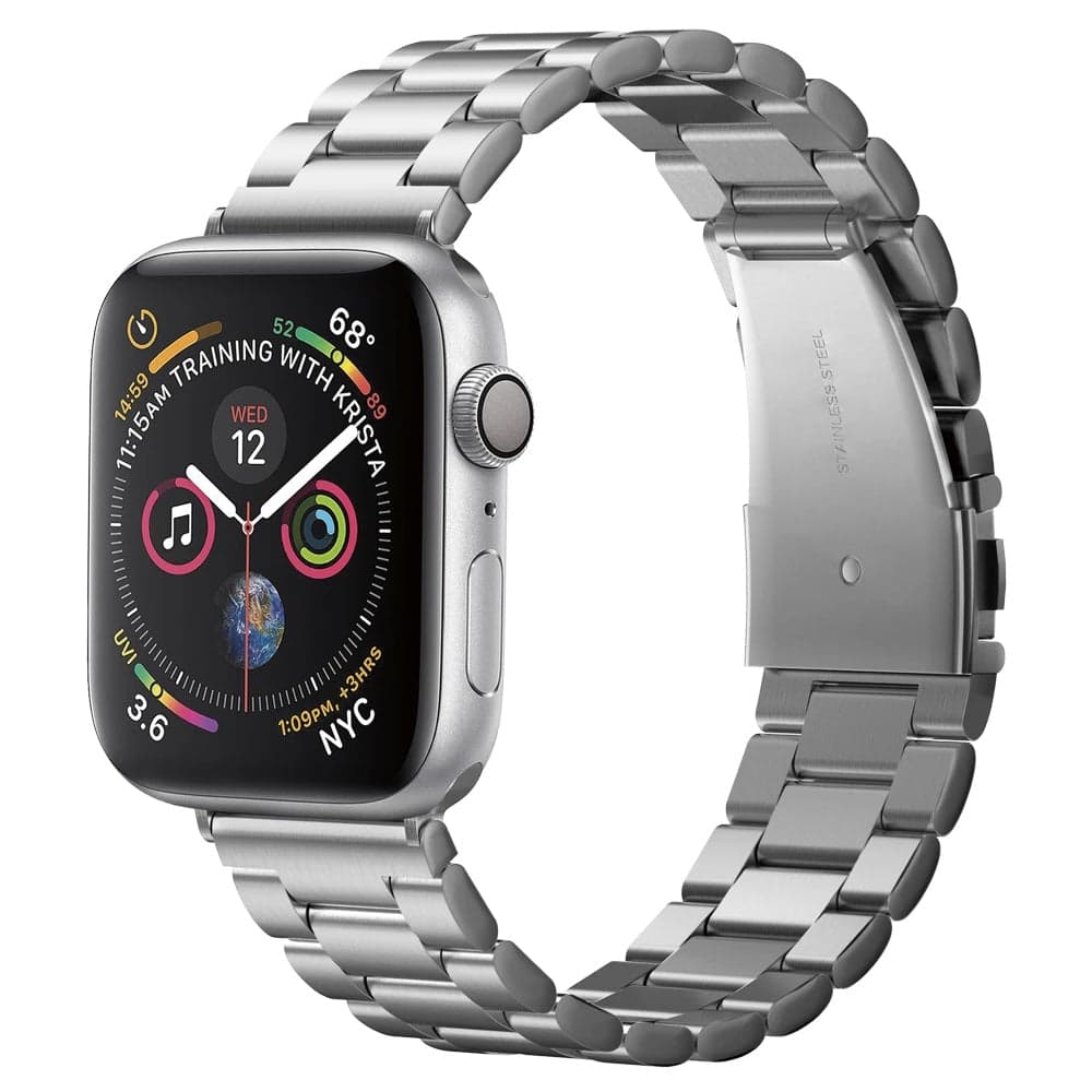 Kovový řemínek pro Apple Watch 42/44/45/49 mm Spigen Modern Fit - stříbrný