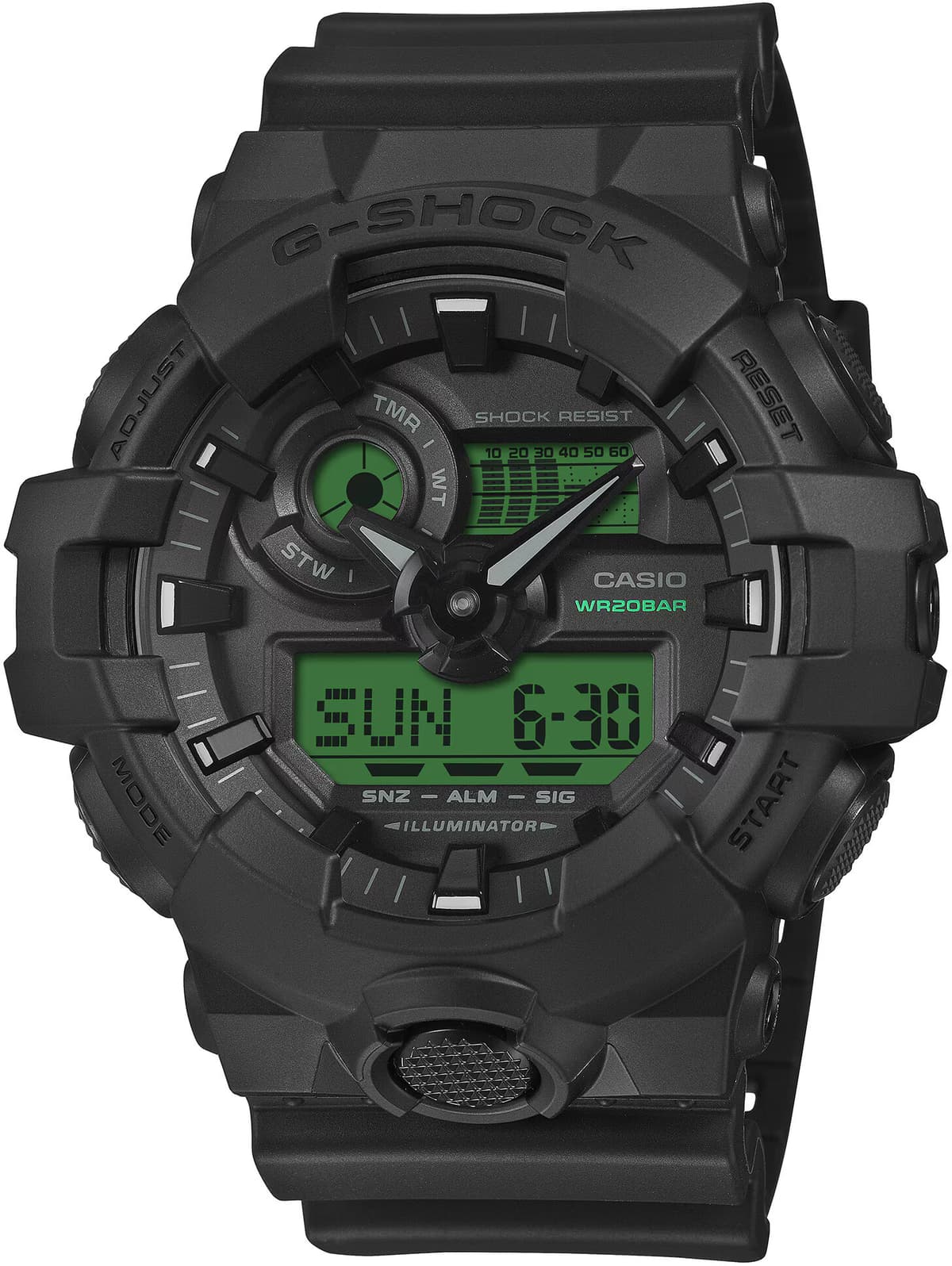 Casio G-SHOCK Black and Electro Green GA-700BEG-1AER (607)