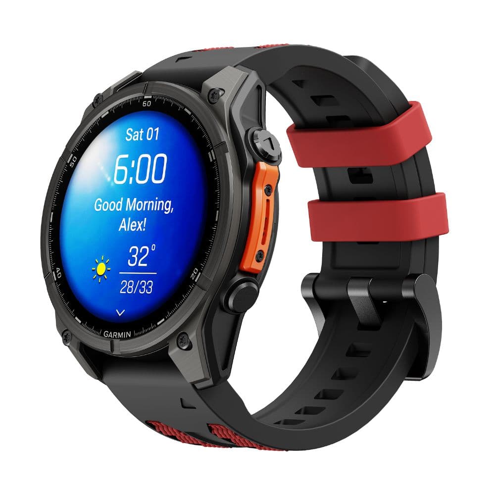 Cubenest Prémiový sportovní řemínek na Garmin Watch QuickFit 26 mm černo-červený